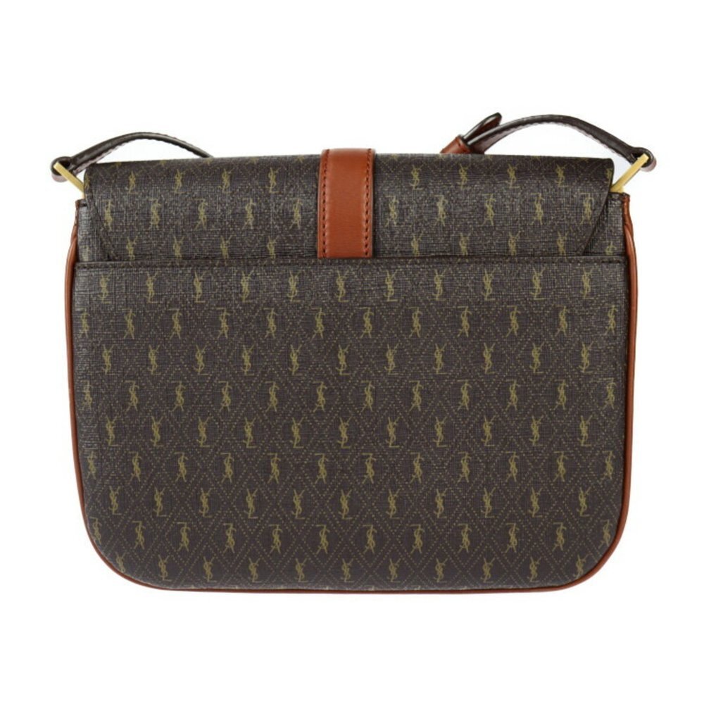 SAINT LAURENT Brown Monogram Leather Shoulder Bag - Picture 4 of 9